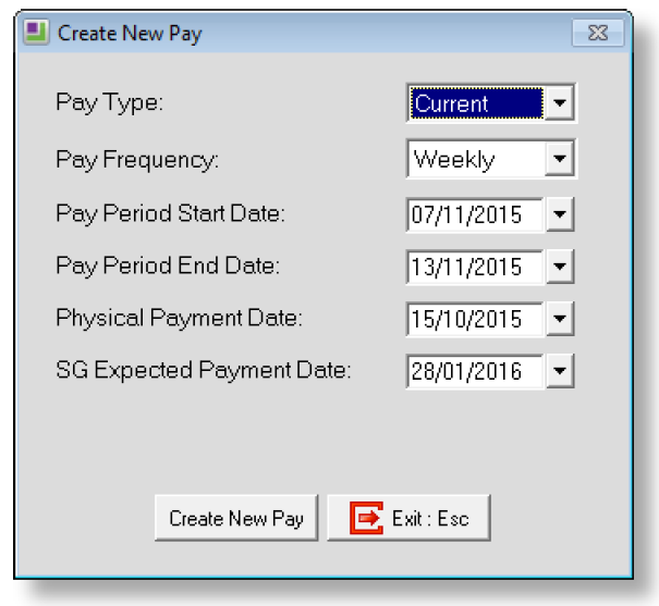 create new pay